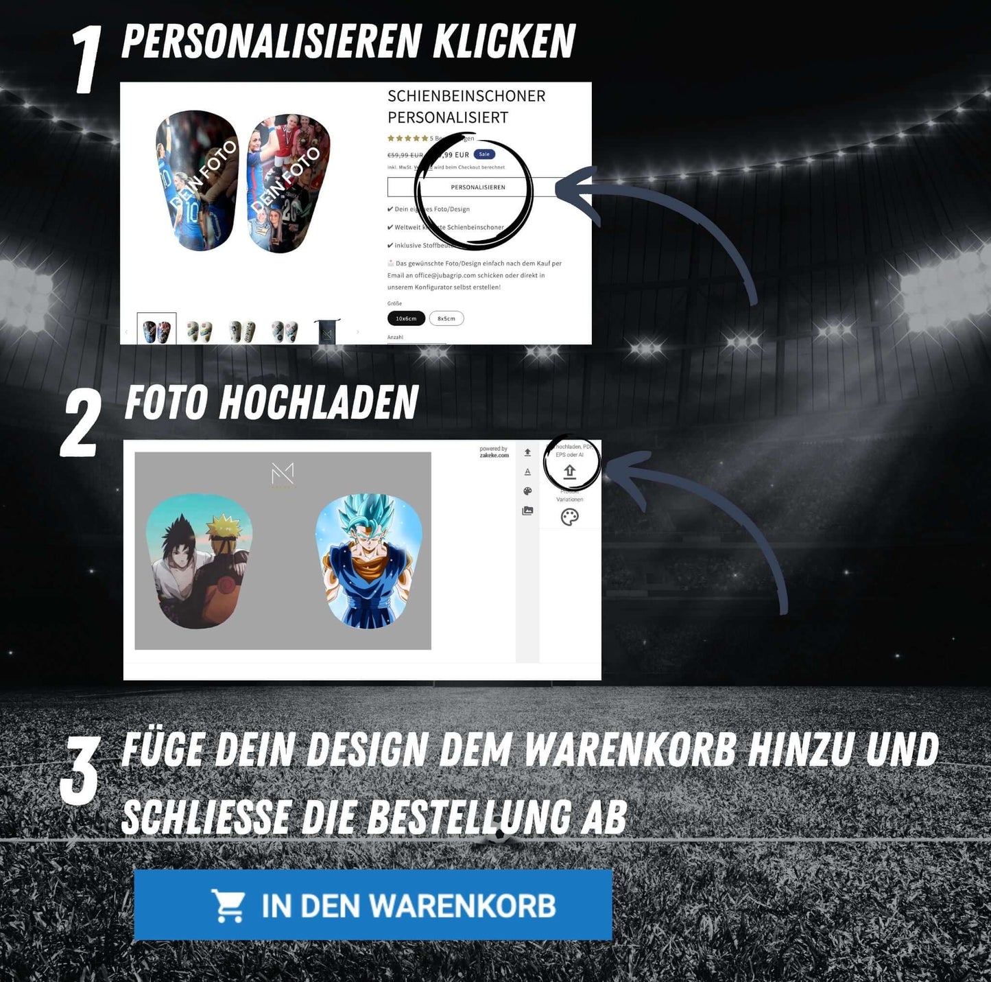 Anleitung zur Schienbeinschoner Personalisierung