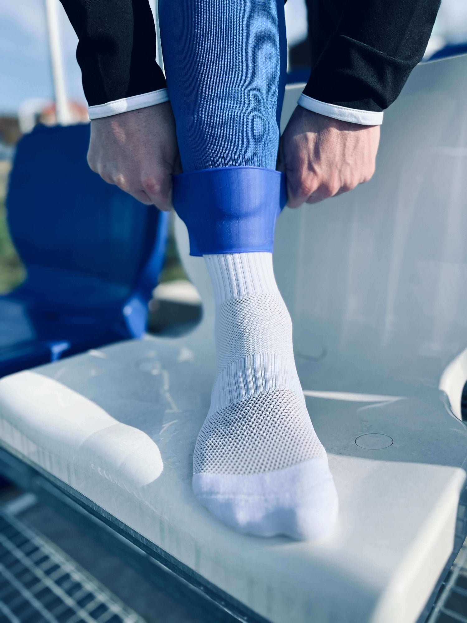 Juabgrip Silikontape Blau auf Fuß